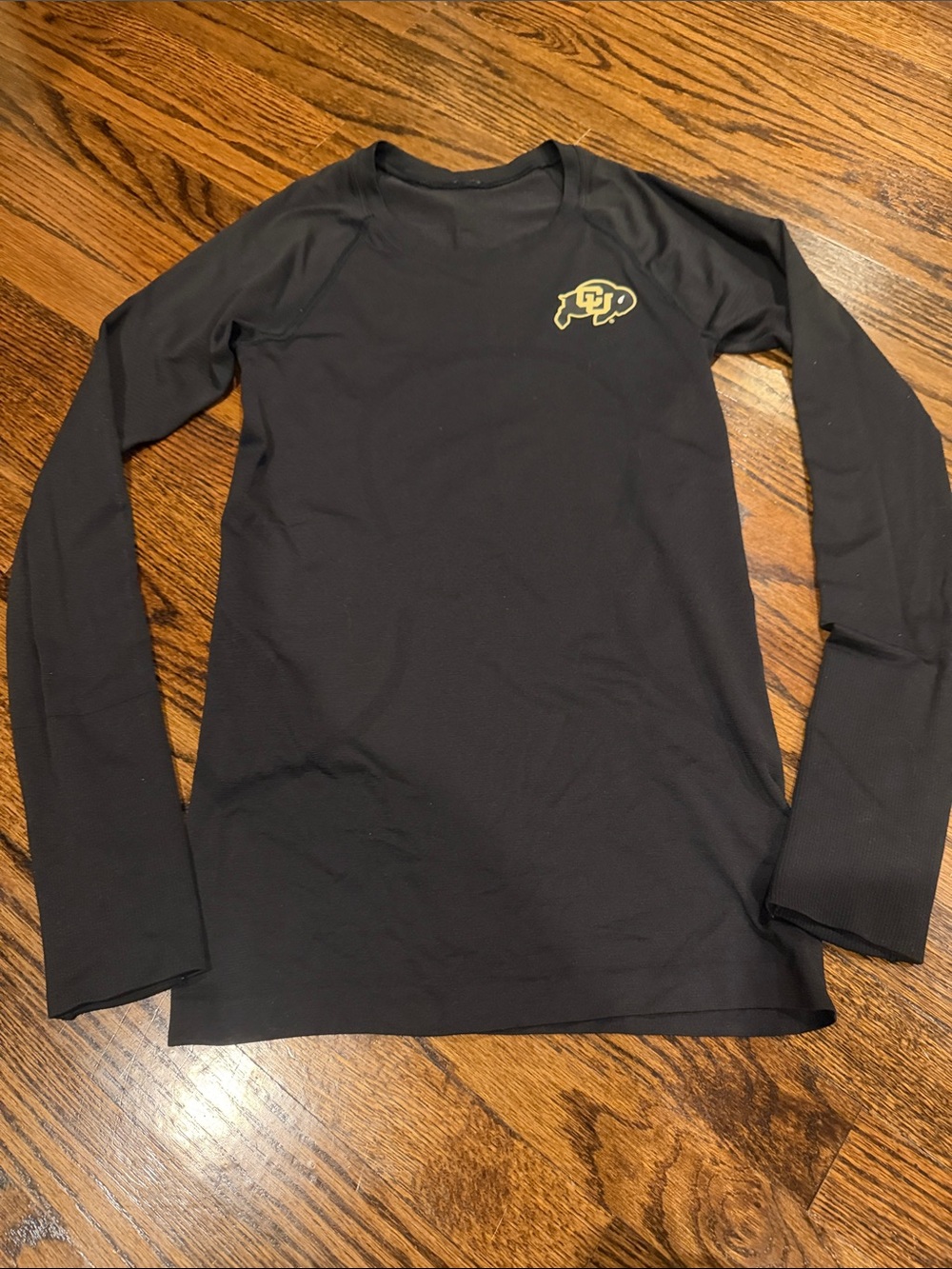 Swiftly tech long sleeve shirt with cu boulder logo